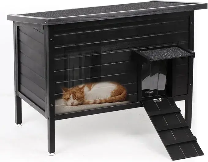 Wooden Cat Shelter for Multiple Cats